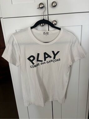Comme des Garçons PLAY White Logo Short Sleeve Tee